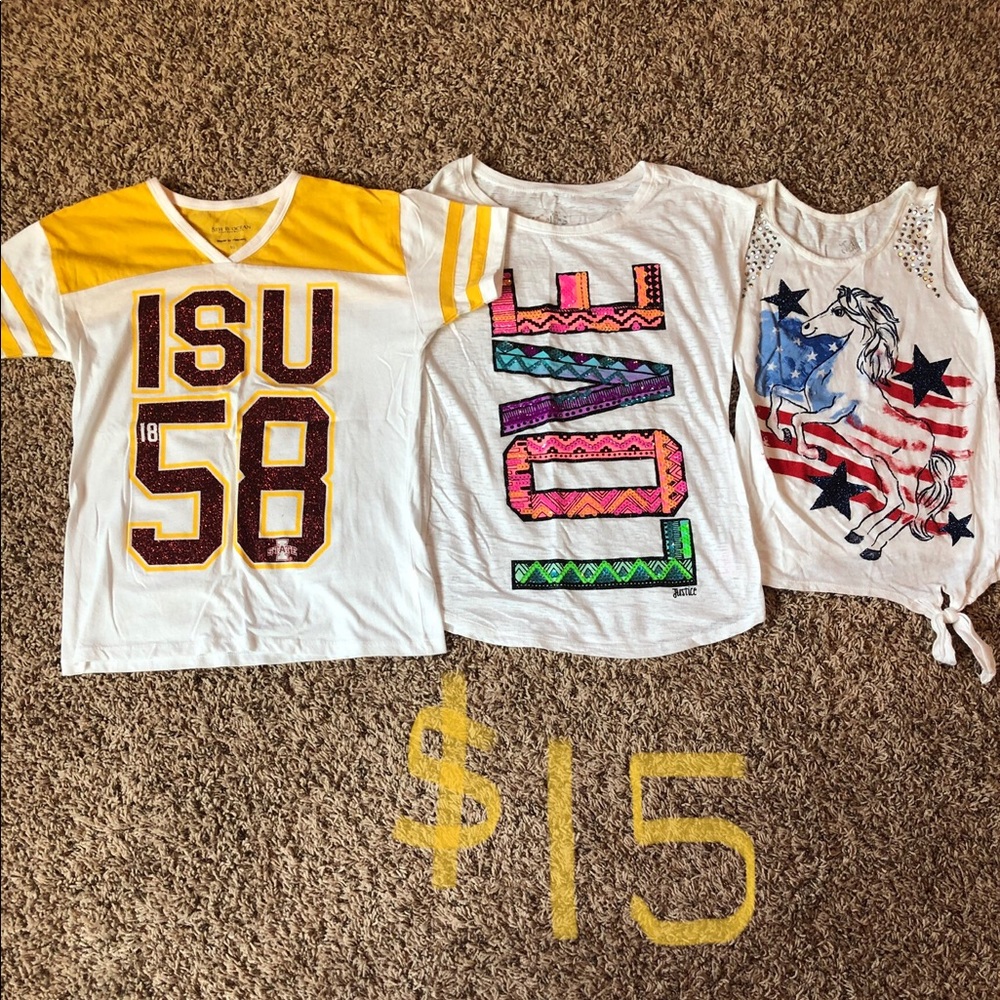 Girls casual t-shirts and tank top size 10/12